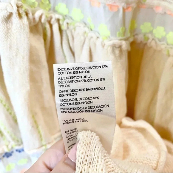 New Free People Bella Tunic Dress Embroidered Babydoll Boho Ivory - Picture 12 of 17